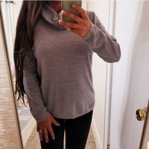 Merino Wool Great Cowl Neck Turtleneck Sweater L